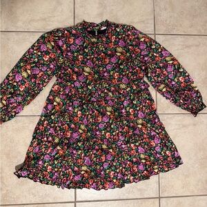JODIFL Floral Long Sleeve Dress - Multicolor